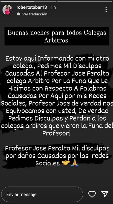 Roberto Tobar Disculpas Funa Rbitro Amateur
