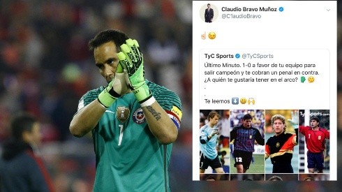 Claudio Bravo respondió polémico tweet de TyC Sports