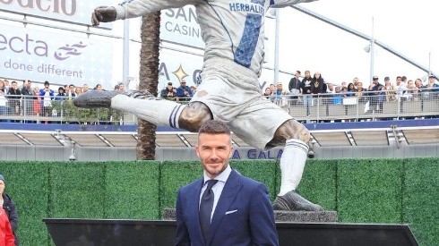 Beckham estuvo feliz y agradecido con su estatua en el estadio del Galaxy