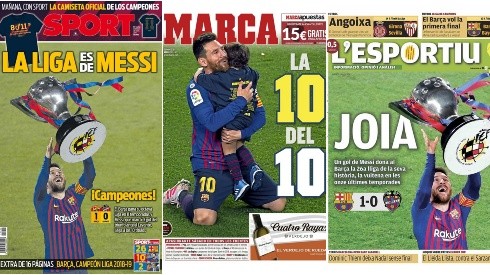 Messi protagonizó las portadas de la prensa deportiva española