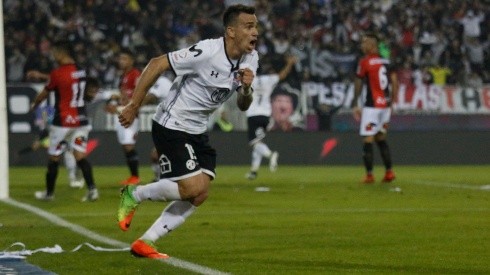 Pablo Mouche grita gol en el estadio Monumental