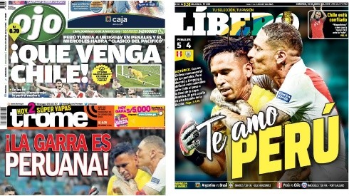 Las portadas de la prensa peruana ya anuncian el choque ante Chile