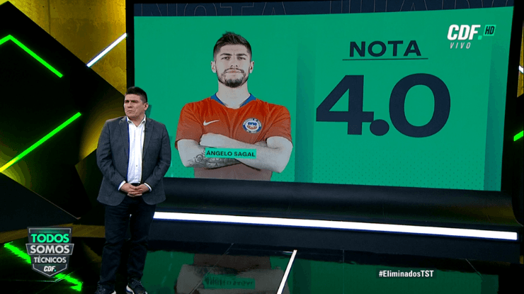 Ángelo Sagal (4,0) | “No participó mucho. Entiendo que Rueda lo pone donde no se acomoda, pero no participa. Muy pocas jugadas. Bajito”.