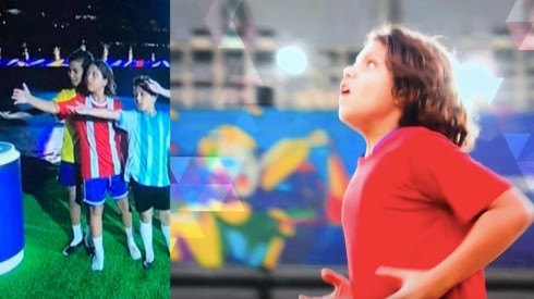 El niño de Chile por fin utilizó una camiseta completamente roja (Foto: Transmisión oficial)