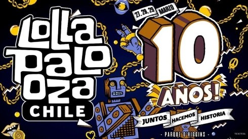 El afiche oficial de los 20 años de Lollapalooza.