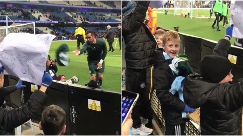 Claudio Bravo tuvo un bello gesto con un pequeño hincha del Manchester City