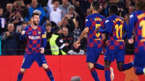 Messi y Barcelona celebran.
