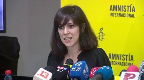 La directora para las Américas de Amnistía Internacional, Erika Guevara, en conferencia de prensa.