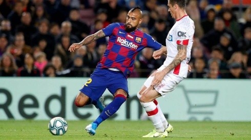 Arturo Vidal solo fue titular ante Slavia Praga en Barcelona, en la presente Champions League