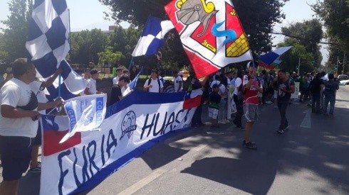 Hinchas de Colchagua protestando en la ANFP