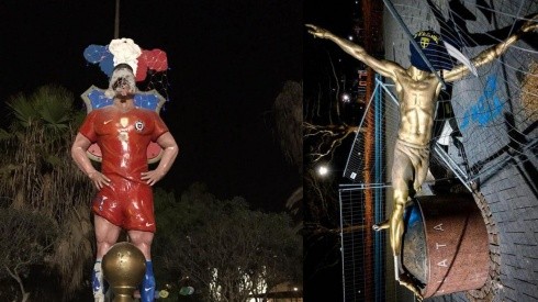Ambas estatuas fueron destruidas en los últimos días.
