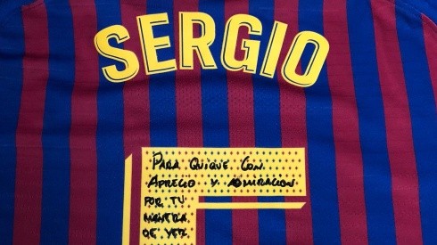 Busquets le regaló su camiseta al nuevo técnico del Barcelona en 2018