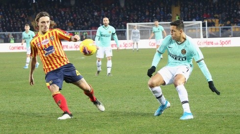Alexis Sánchez ingresó en los últimos minutos del empate de Inter ante Lecce