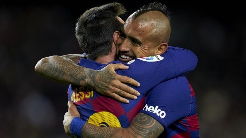 Vidal y Messi, socios en el Barça.