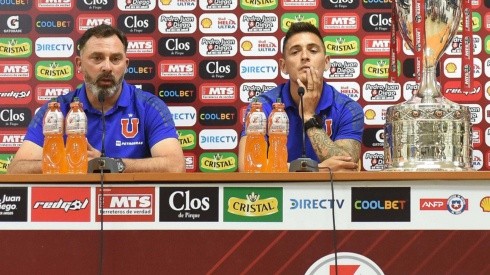 Caputto y Matías Rodríguez en la rueda de prensa.