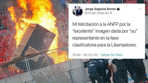 Jorge Segovia comenta en Twitter los desmanes en el Estadio Nacional