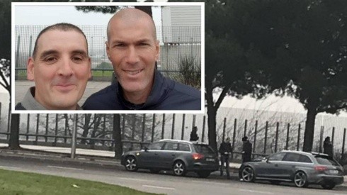 Zidane luego del choque se toma una selfie con el afectado