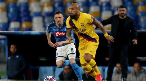 Vidal contra Napoli en la Champions.