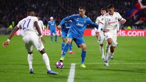 Cristiano Ronaldo frente al Lyon.