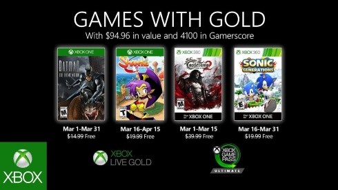 Batman lidera los juegos gratis de Xbox Live Gold