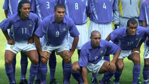 Ronaldinho, Ronaldo, Roberto Carlos y Rivaldo en la selección Brasil campeona del mundo de 2002