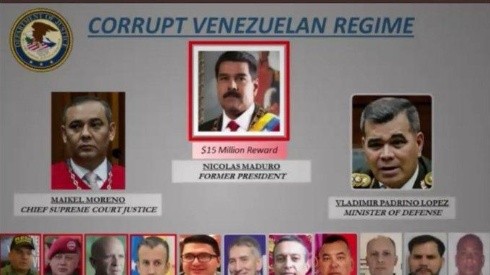 Ofrecen recompensa por captura de presidente de Venezuela, y varios de sus hombres fuertes.