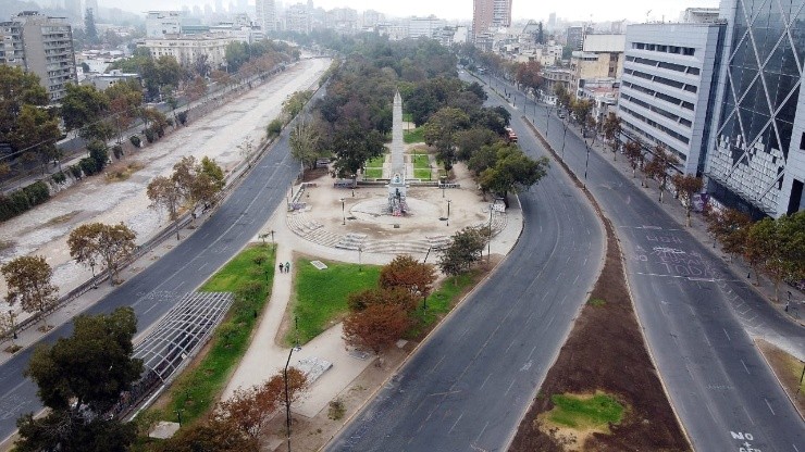 El sector de Plaza Dignidad ha visto poca actividad.Foto: Agencia Uno