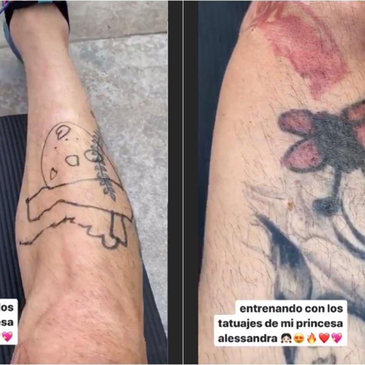 Pitbull Tierno Gary Medel Comparte Los Tatuajes Que Le Hizo Su Hija En Las Piernas Redgol