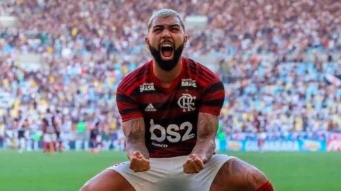 Gabigol celebrando uno de sus tantos goles con la camiseta de Flamengo