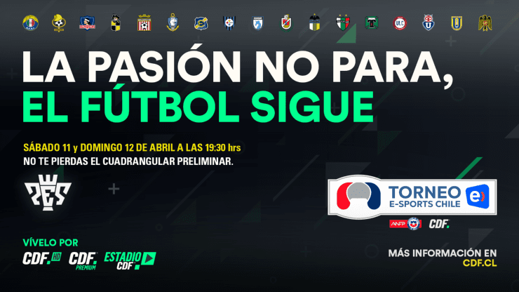 El fútbol regresa con el cuadrangular preliminar de eSports, que organiza la ANFP y CDF. (Foto: CDF).