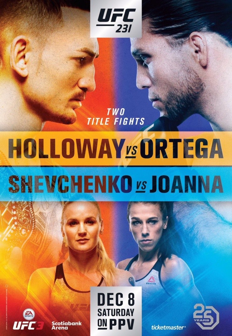 El poster oficial de la noche de UFC 231 del 8 de diciembre de 2018. (Foto: UFC).