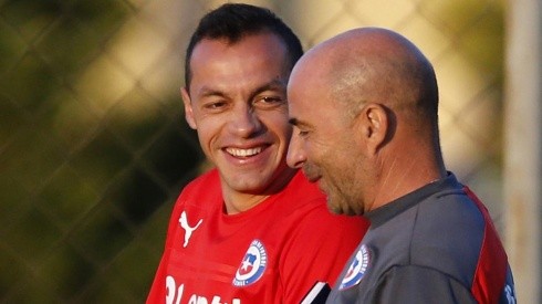 Díaz y Sampaoli en la Roja.