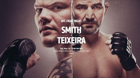 La pelea de Anthony Smith y Glover Teixeira es el estelar del UFC Fight Night en Florida.