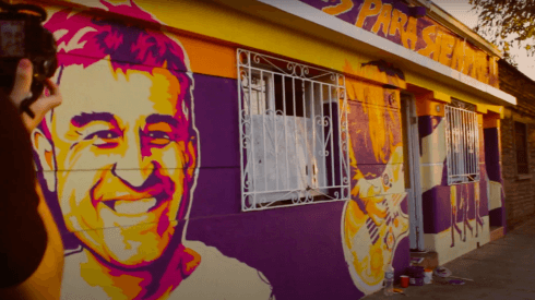 El mural en homenaje a Jorge González se creó hace un año.