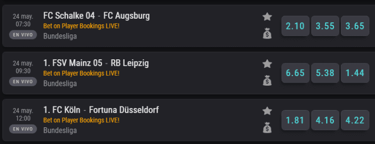 Las cuotas para que te la juegues en todos los partidos de la jornada de domingo 24 de mayo en la Bundesliga junto a Coolbet.