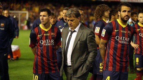 Gerardo Martino en su paso por Barcelona junto a Messi y Fàbregas