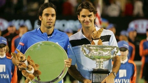 Fernando González y Roger Federer en la final del Abierto de Australia 2007