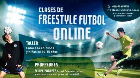 Aprovecha e inscríbete en las clases de Fútbol Freestyle online que imparte Felipe Poblete y Juan Astorga.