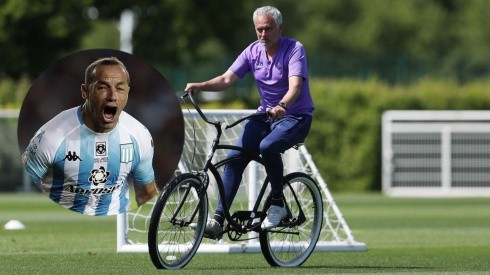 José Mourinho pasea en bicicleta por el campo de entrenamiento de los Spurs