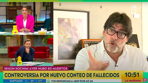 El momento en que Monserrat Álvarez y Daniel Jadue entraron en conflicto, en el matinal de Chilevisión.