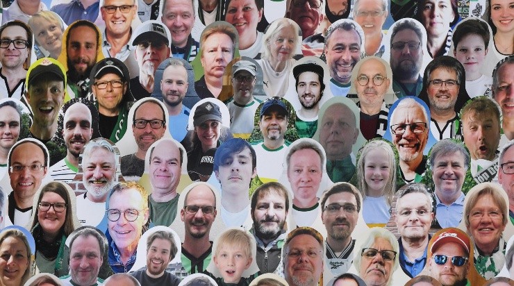 Algunos clubes alemanes incorporaron fotografías de sus hinchas en las tribunas vacías (Agencia Uno)