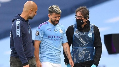 Sergio Agüero salió lesionado en Manchester City