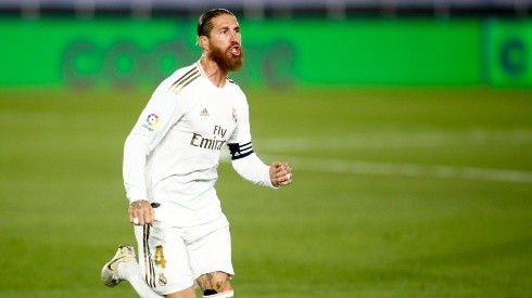 Sergio Ramos festeja su gol ante Mallorca