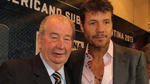 Julio Grondona posando con Marcelo Tinelli