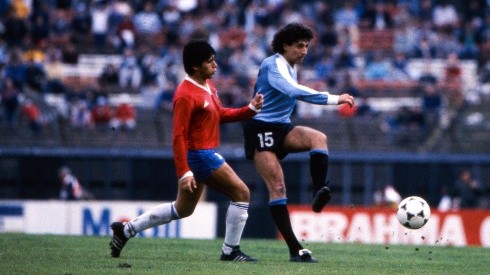 Jorge Coke Contreras ante José Perdomo en la final de la Copa América 1987