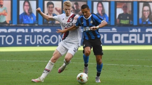 Alexis Sánchez puso peligro en el ataque del Inter ante el Bologna
