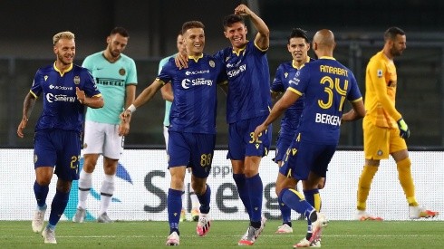 Lazovic festeja el tempranero gol al Inter.
