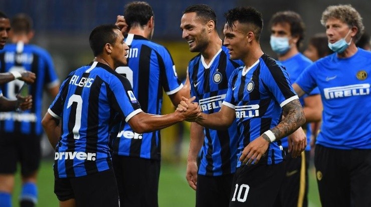 Alexis Sánchez y Lautaro Martínez se asociaron para convertir el gol de la tranquilidad para el Inter ante Torino (Inter)