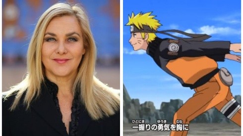 Pamela Jiles y la característica forma de correr de Naruto.