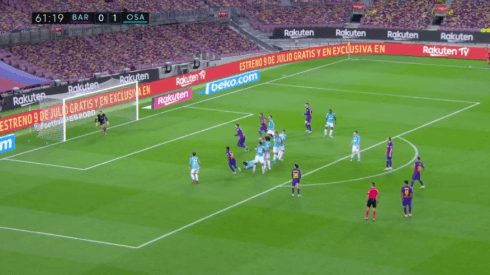 Lionel Messi metió un tiro libre perfecto para el 1-1